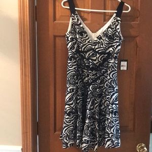 Mid length navy/white cross cross dress